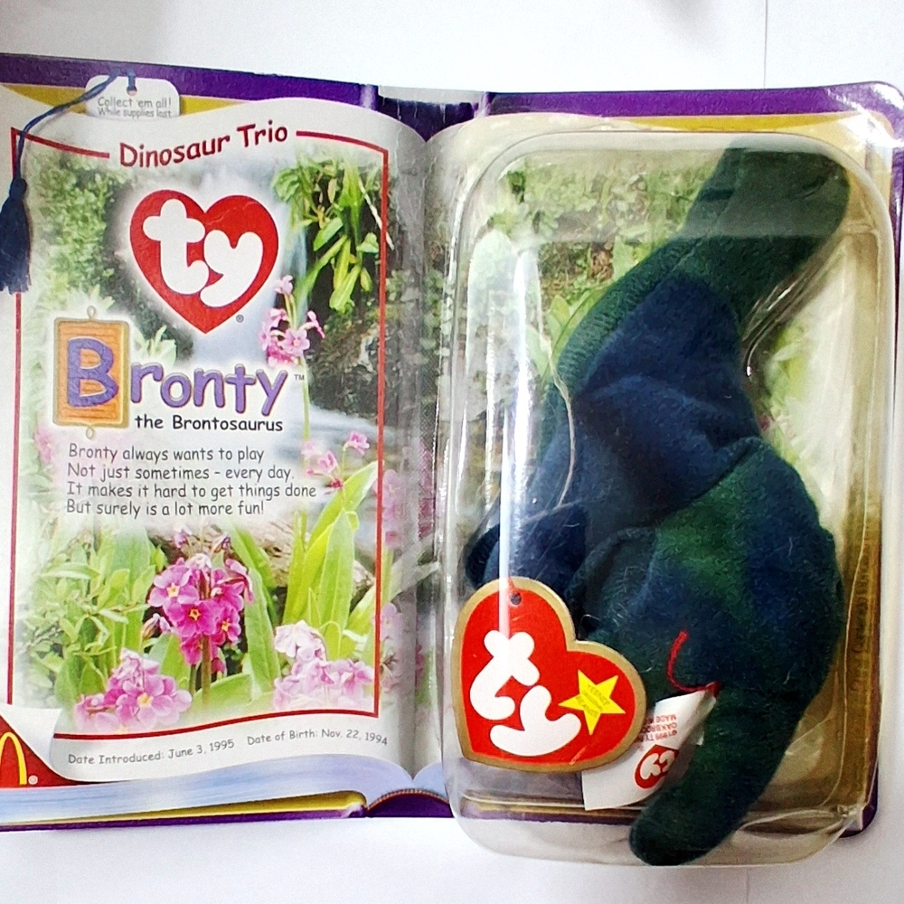McDonald's Happy Meal Plush Toy Collectible Bronty Brontosaurus  2000